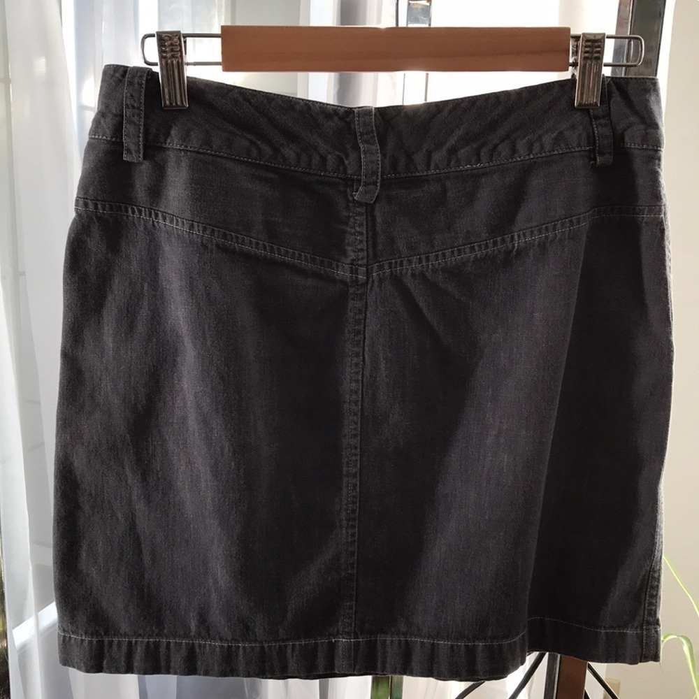BANANA REPUBLIC Denim Mini Skirt Waistband Belt Loops Zip Front Slip Pockets—6 - Picture 8 of 16